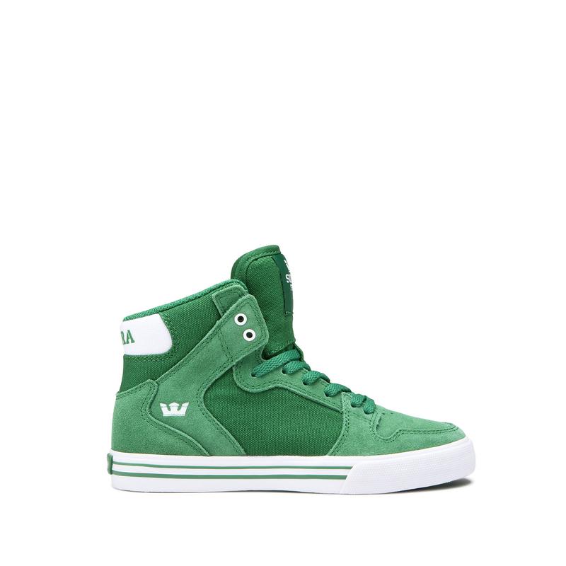 Buty Supra VAIDER - Sneakersy Wysokie Dziecięce - Zielone (CRXE-86927)